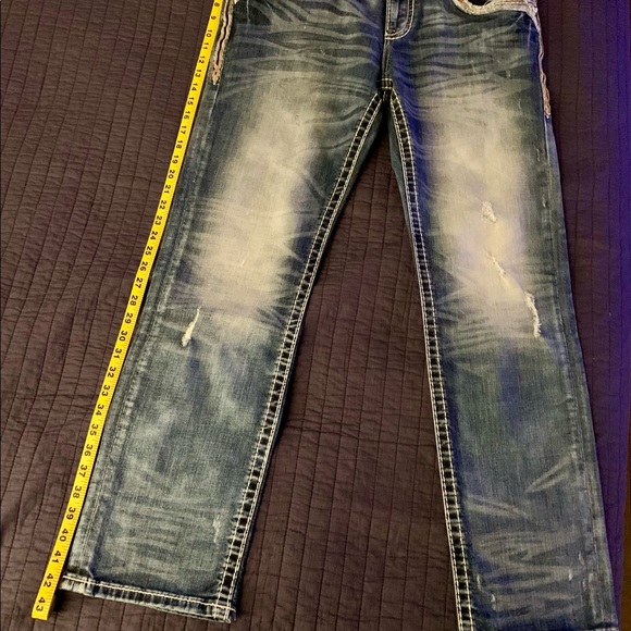 Rock Revival Sheen Straight Stretch Jean 36 x 32 - Picture 3 of 13